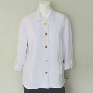 Bedford Fair White/Gold Button Blouse/Jacket. NWOT